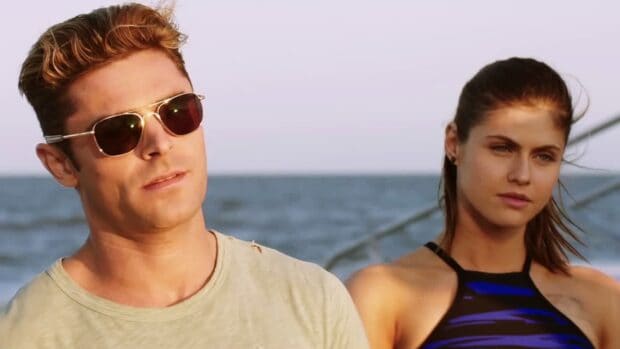 The Baywatch movie characters are seen near the sea enjoying a sunny day, HD Desktop Wallpaper