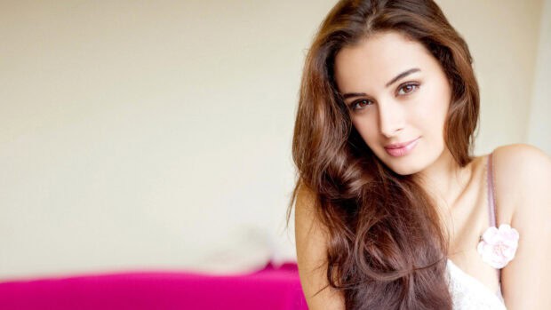 A Bollywood actress smiles gently with long brown hair, HD Desktop Wallpaper