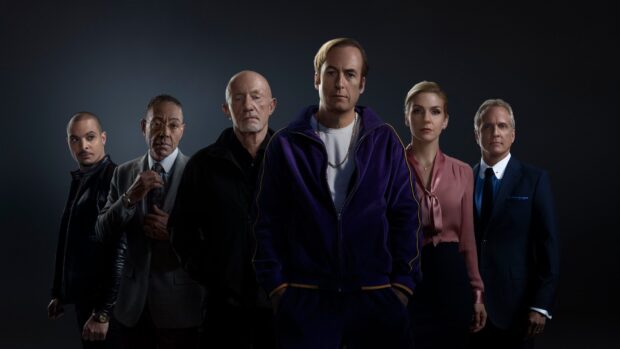 The Better Call Saul cast stands together in a dark setting, HD Desktop Wallpaper