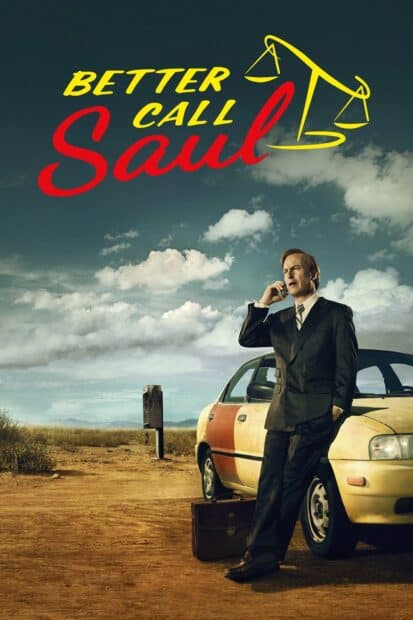 A man talks on the phone near a yellow car in the desert in Better Call Saul, HD Mobile Wallpaper