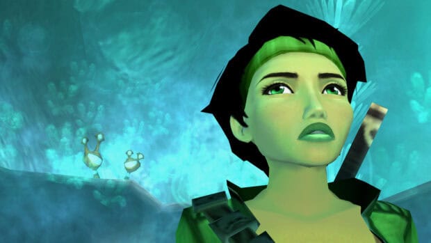 A close up of a character from Beyond Good And Evil game looking into the distance, HD Desktop Wallpaper