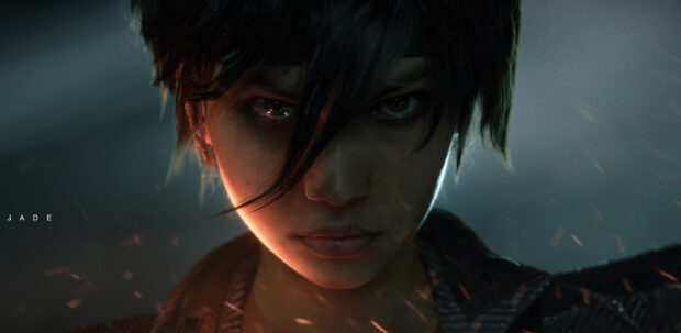 A detailed closeup of a character from Beyond Good And Evil game with intense expression, 4K Desktop Wallpaper