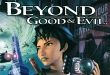 A character from Beyond Good And Evil game holds a camera amid a futuristic city scene, HD Desktop Wallpaper