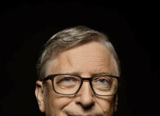 A close up portrait of Bill Gates wearing glasses and a blue sweater, HD Mobile Wallpaper