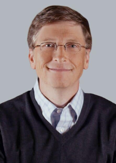 Bill Gates wallpapers showing a smiling man in glasses and a dark sweater, HD Mobile Wallpaper