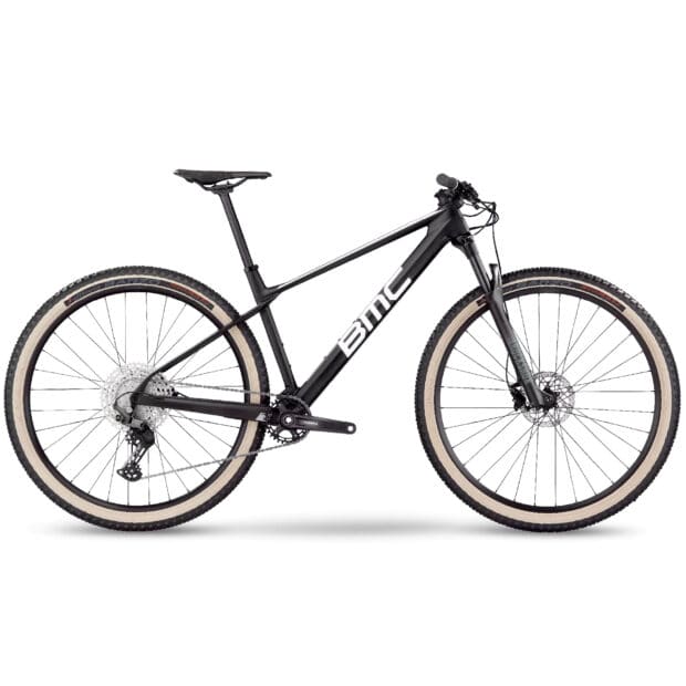 A black Bmc bike with beige tires shown from the side view, HD Desktop Wallpaper