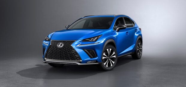 The Lexus NX showcases a striking blue exterior and modern design features in this image, 2K Desktop Wallpaper