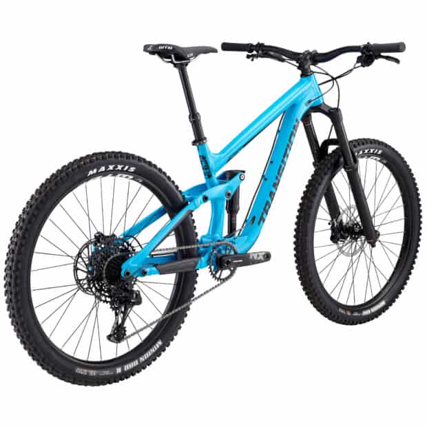 A blue Transition bike features full suspension and durable knobby tires for off road riding, HD Desktop Wallpaper