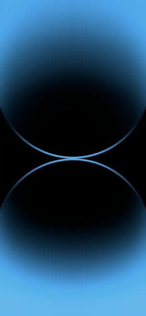 A blue gradient design features abstract circular shapes creating depth, iPhone Wallpaper