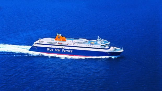 A large blue Star Ferries vessel sailing through calm blue waters, 2K Desktop Wallpaper