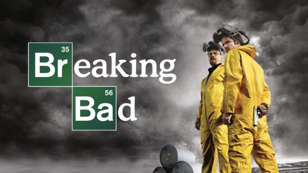 Aaron Paul Wallpapers featuring main characters in protective suits with barrels, 4K Desktop Wallpaper