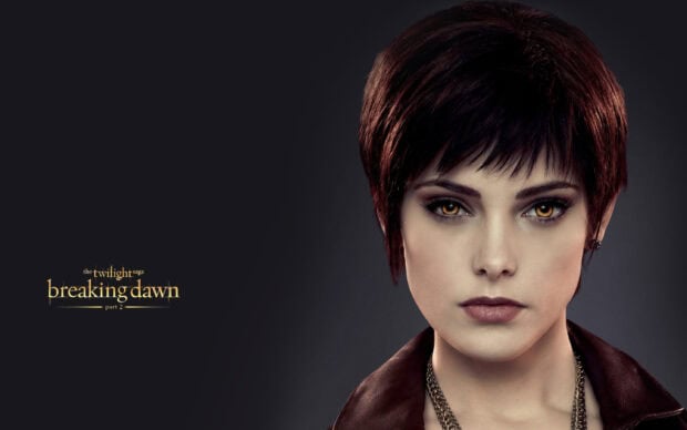 A close up of a Twilight movie character with short hair and golden eyes, 2K Desktop Wallpaper