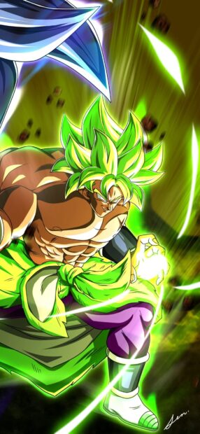 Broly unleashes a powerful energy attack with glowing green aura in Dragon Ball Super Super Hero Wallpapers, HD Phone Wallpaper