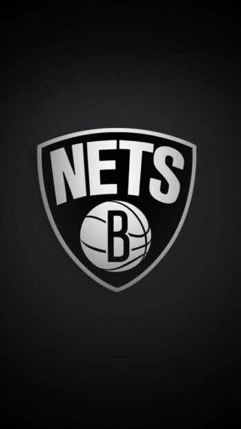 The Brooklyn Nets logo is centered on a black background, HD Phone Wallpaper