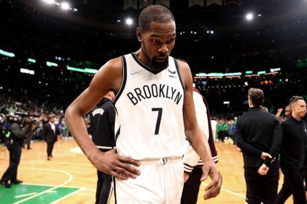 The basketball player is wearing a Brooklyn Nets jersey with number 7, HD Desktop Wallpaper