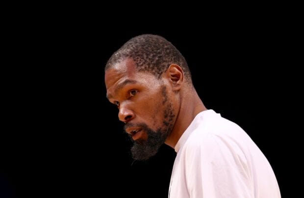 Kevin Durant of Brooklyn Nets focused during the game, HD Desktop Wallpaper