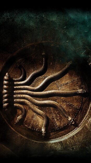 The Chamber Of Secrets features a giant door with snake heads, 2K Mobile Wallpaper