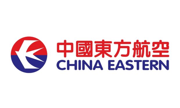The China Eastern Airlines logo features a red and blue circular emblem with stylized Chinese characters and text, HD Desktop Wallpaper