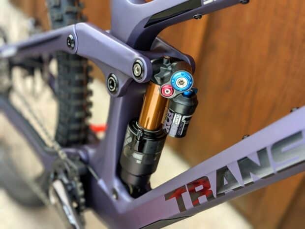 The Transition bike suspension system shows detailed components and adjustments, HD Desktop Wallpaper