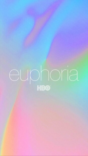 The image shows a colorful Euphoria HBO design with a soft gradient effect, HD Phone Wallpaper