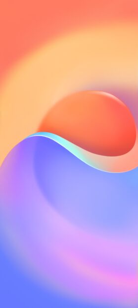 The image shows a colorful abstract design with smooth curves and gradient hues, 2K Phone Wallpaper