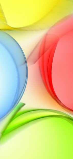 The image features colorful abstract shapes blending with smooth gradients, 2K Phone Wallpaper