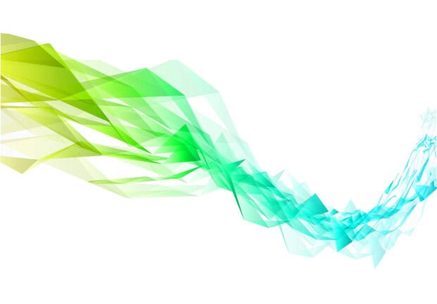 The facets wallpapers show green to blue gradient geometric shapes, HD Desktop Wallpaper
