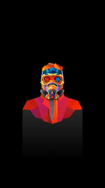 A vibrant character with a colorful futuristic mask created in facets wallpapers style, 4K Mobile Wallpaper