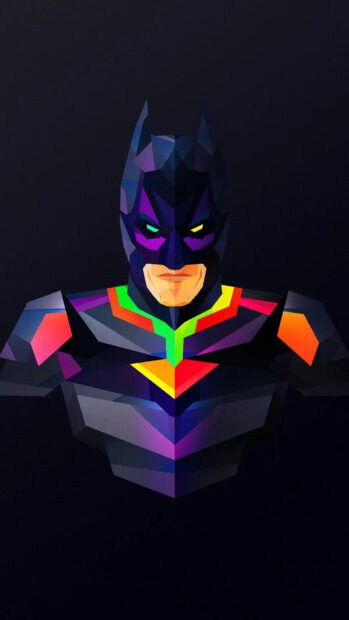 A vibrant geometric Batman design captures bold colors and sharp angles in Justin Maller Wallpapers, HD Phone Wallpaper