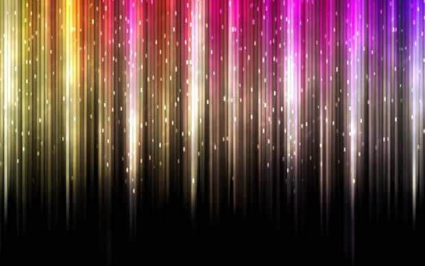 Colorful holographic vertical streaks creating bright shining effects in the dark, HD Desktop Wallpaper