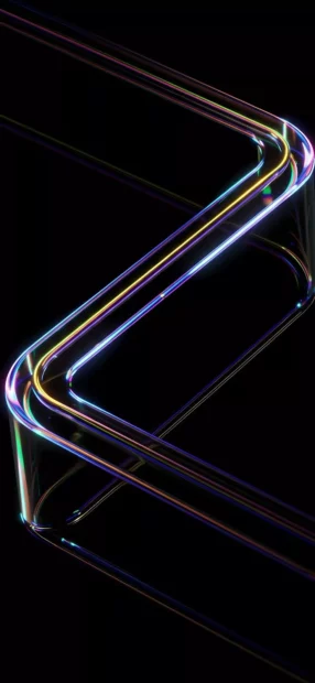 A vibrant abstract design with colorful light ribbons on black, iPhone Wallpaper