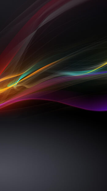 Colorful light waves flowing smoothly over a dark backdrop with Animated energy streaks, 4K Phone Wallpaper