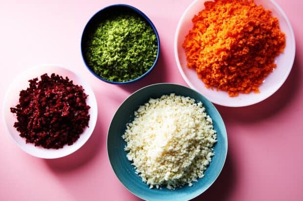 Colorful seasoning mixes in bowls on a pink surface representing seasoning wallpapers, HD Desktop Wallpaper