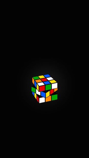 A twisted colorful cube is displayed on a black background with vibrant colors, HD Mobile Wallpaper