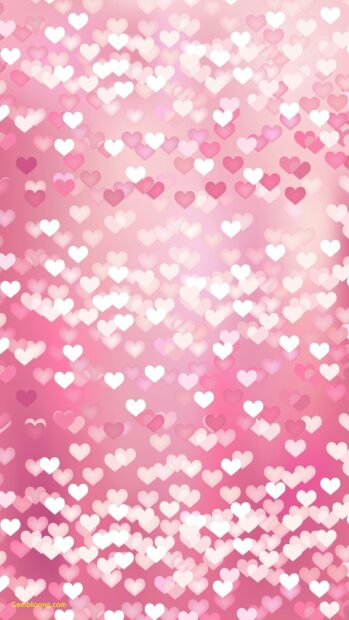 A pattern of pink and white hearts fills the image for cool girly wallpapers, HD Phone Wallpaper