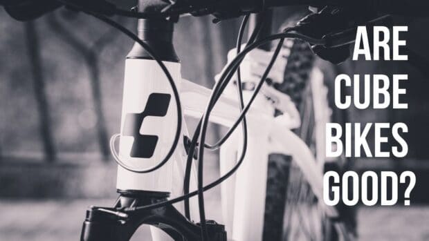 A close up view of Cube Bikes frame and logo with cables, HD Desktop Wallpaper