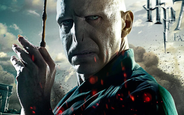 Dark Voldemort character from Warner Bros Wallpapers with a wand in his hand, HD Desktop Wallpaper