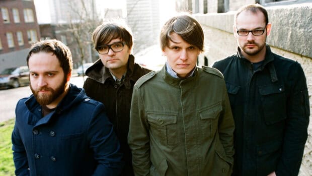 Death Cab For Cutie band members posing outdoors on a sunny day, HD Desktop Wallpaper