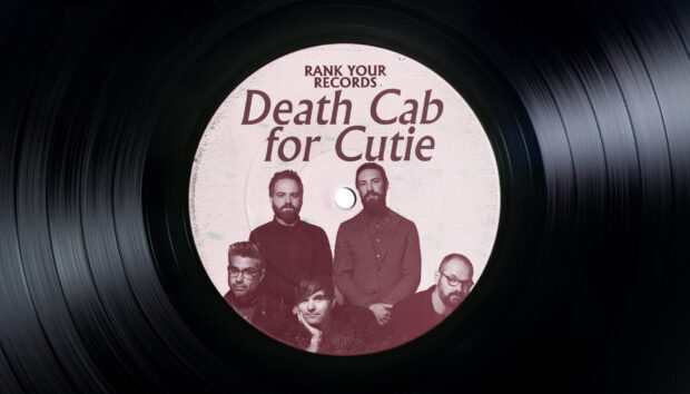 A vinyl record features a portrait of the band Death Cab For Cutie, HD Desktop Wallpaper