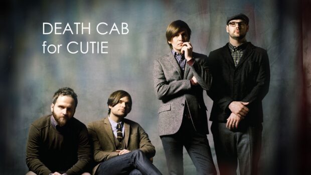 The members of Death Cab For Cutie are posing together in formal clothing, HD Desktop Wallpaper