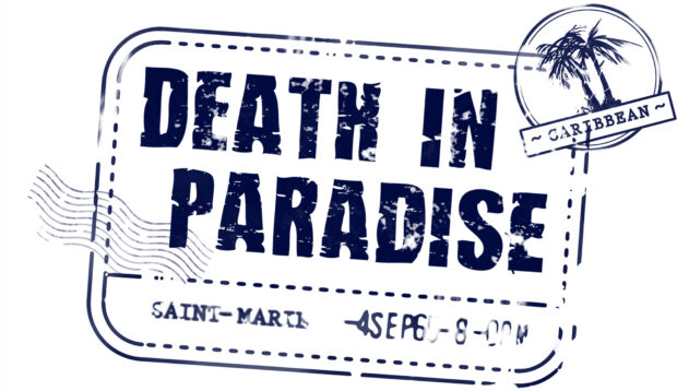 This is the Death In Paradise Tv Series logo with a Caribbean theme and palm tree, HD Desktop Wallpaper