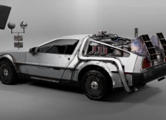 The Delorean Dmc 12 car shows detailed mechanical features and a sleek design, 4K Desktop Wallpaper