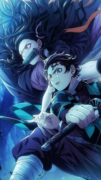 Tanjiro and Nezuko prepare for battle in Demon Slayer Kimetsu No Yaiba wallpapers, 2K Phone Wallpaper
