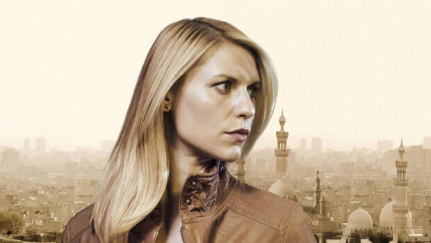 A determined woman looks thoughtfully over a city skyline in homeland wallpapers, HD Desktop Wallpaper