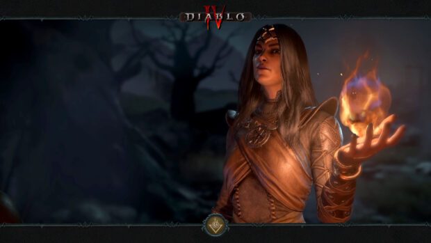A character casting a magical fire spell in Diablo Iv wallpapers, 4K Desktop Wallpaper