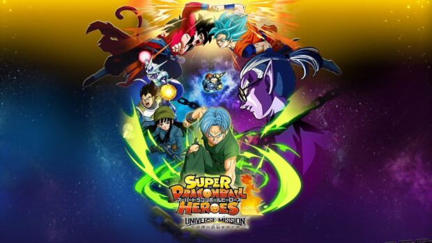 The Dragon Ball Super Super Hero characters are shown in action with energy effects, HD Desktop Wallpaper