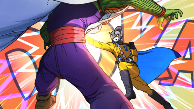 A fierce battle unfolds between characters in Dragon Ball Super Super Hero wallpapers, HD Desktop Wallpaper