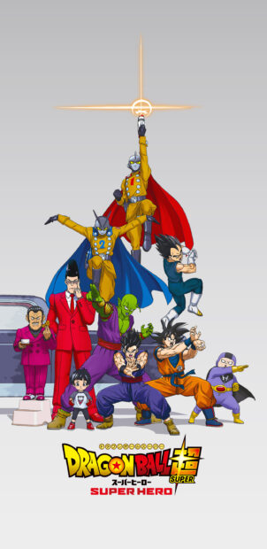 The Dragon Ball Super Super Hero characters stand together ready for battle, 2K Mobile Wallpaper