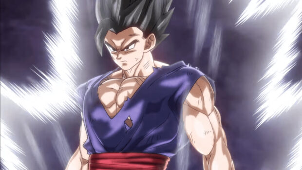 A fierce character from Dragon Ball Super shows his intense power and determination, HD Desktop Wallpaper