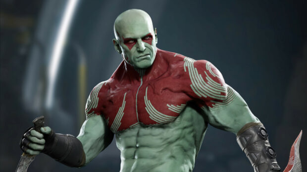 Drax the Destroyer is holding blades ready for battle in Marvels Guardians Of The Galaxy, 4K Desktop Wallpaper